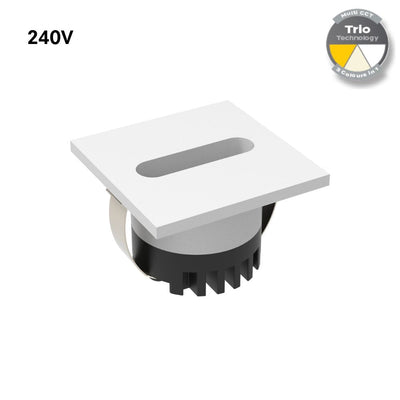 Domus AURA 240V SQR 3W LED TRIO IP20 Steplight