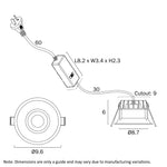 Econe 96Mm 10W LED Downlight 3Cct Dimmable