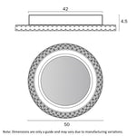 Elie 50Cm 32W 3Cct LED Oyster Dimmable Ceiling Light