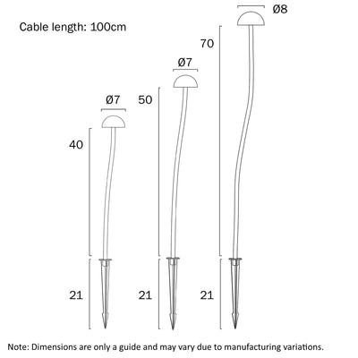 Enoki 24V Exterior LED Post Spike Light Set Of 3