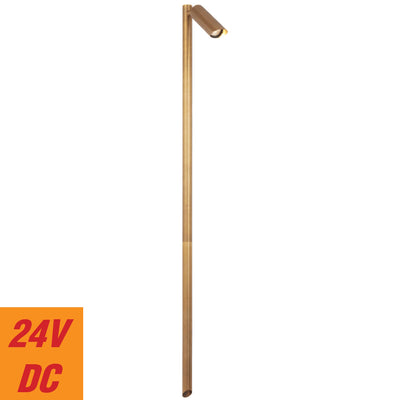 Eslen 24V Exterior LED Post Spike Light — Natural Brass