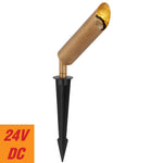 Eslen 24V Exterior LED Spike Spot Light — Natural Brass