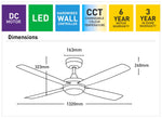Colombo 132cm DC Ceiling Fan with LED Light