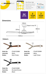 Minota 132cm DC Ikuü Smart Wi-Fi Ceiling Fans with Remote