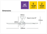 Lonsdale 120cm AC Ceiling Fan with Light