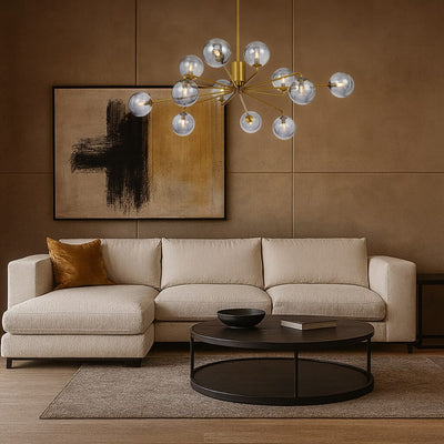 FELTON 12 LIGHT PENDANT BLACK — lifestyle