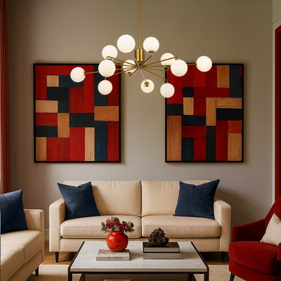 FELTON 12 LIGHT PENDANT BLACK — lifestyle