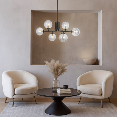 FELTON 6 LIGHT PENDANT BLACK — lifestyle