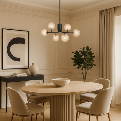 FELTON 6 LIGHT PENDANT BLACK — lifestyle