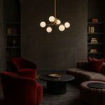 FELTON 6 LIGHT PENDANT BLACK — lifestyle