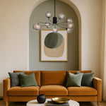 FELTON 9 LIGHT PENDANT BLACK — lifestyle