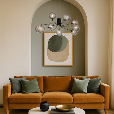 FELTON 9 LIGHT PENDANT ANTIQUE GOLD — lifestyle