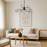 FELTON 9 LIGHT PENDANT BLACK — lifestyle
