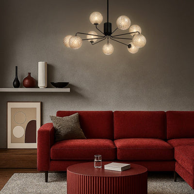 FELTON 9 LIGHT PENDANT BLACK — lifestyle