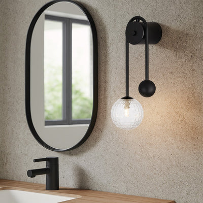 FELTON ARM WALL LIGHT BLACK — lifestyle