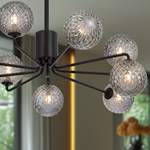 FELTON 9 LIGHT PENDANT BLACK — lifestyle