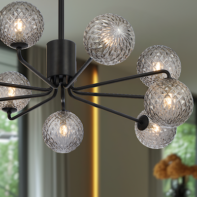 FELTON 9 LIGHT PENDANT BLACK — lifestyle