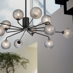 FELTON 12 LIGHT PENDANT BLACK — lifestyle