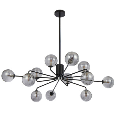 FELTON 12 LIGHT PENDANT BLACK