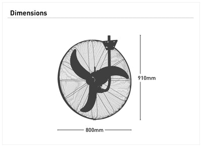 Airbond 75cm High Velocity Industrial DC Wall Fan
