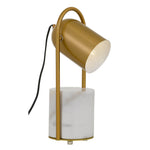 Fidel Table Lamp — White| Antique Gold