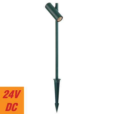 Flank 24V Exterior LED Post Spike Light — Green