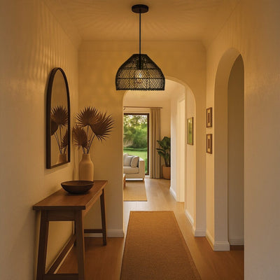 Frya Rattan Pendant Light — lifestyle