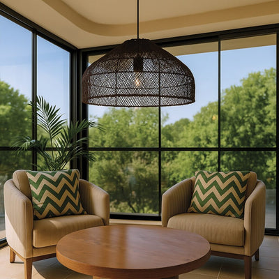 Frya Rattan Pendant Light — lifestyle