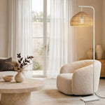 Frya Floor Lamp in Natural Rattan — lifestyle