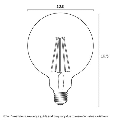 8w LED E27 G125 Globe Warm White 3000k, Cool White 4000