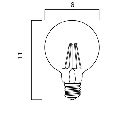 8w LED E27 A60 Globe Warm