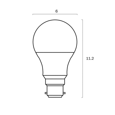 B22 A60 9W LED Globe Opal Non-Dimmable