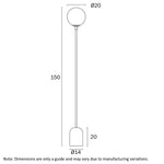 Gina Floor Lamp 1Lt in Beige, Black