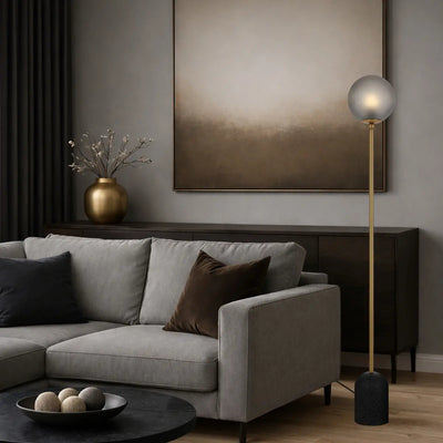 Gina Floor Lamp 1Lt in Beige, Black — lifestyle
