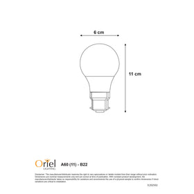 Oriel 9W A60 LED B22 4000K