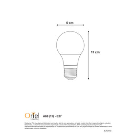 Oriel 9W A60 LED B22 4000K