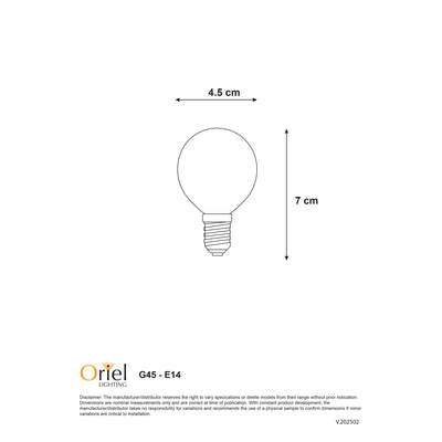 Oriel MATT OPAL FILAMENT LED G45 2700K E14