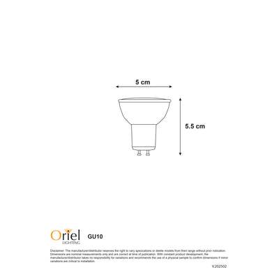 Oriel LED GU10 5W 3000K