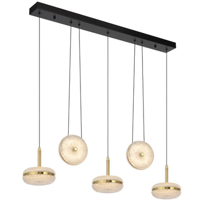 Govan 5 LED Light Pendant Bar — Antique Gold