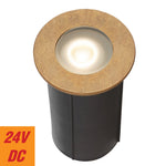 Halon 24V Brass Exterior LED Inground Light — Natural Brass