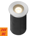 Halon 24V Brass Exterior LED Inground Light — Stainless Steel