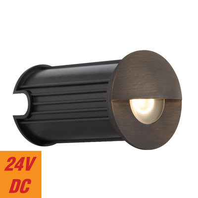 Halon 24V Brass Step Light — Antique Brass