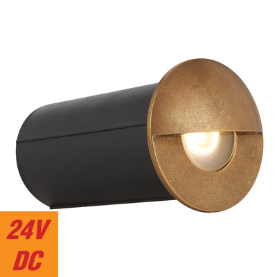 Halon 24V Brass Step Light — Natural Brass