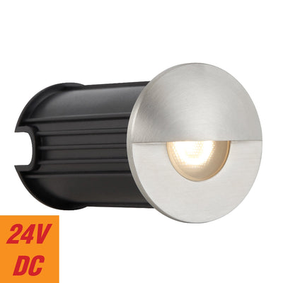 Halon 24V Brass Step Light — Stainless Steel