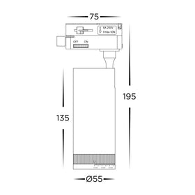 Single Circuit 10W Adjustable Beam Angle Track Head