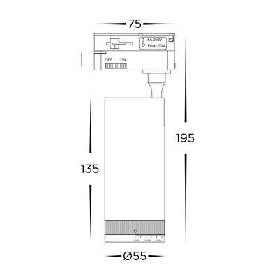 Single Circuit 10W Adjustable Beam Angle Track Head