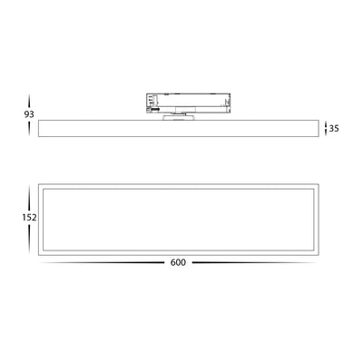 Three Circuit 600mm 15w Dimmable Track Light