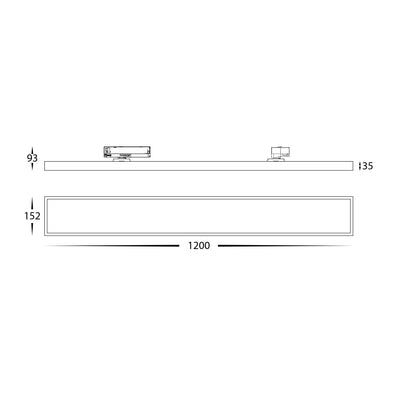 Three Circuit 1200mm 30w Dimmable Track Light