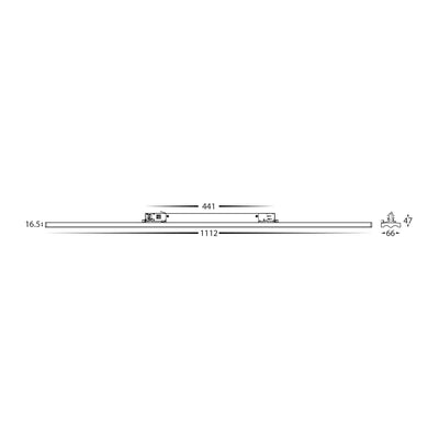 Three Circuit 1112mm 55w Dimmable Track Light