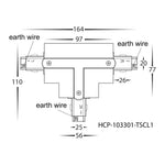 White Three Circuit Recessed Track T-Shape Connector - HCP-103301-TSCL1 (2)